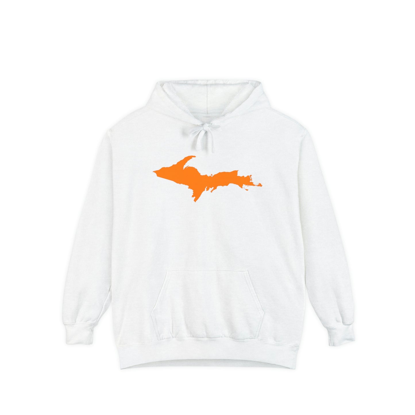 Michigan Upper Peninsula Hoodie (w/ Orange UP Outline) | Unisex Garment-Dyed