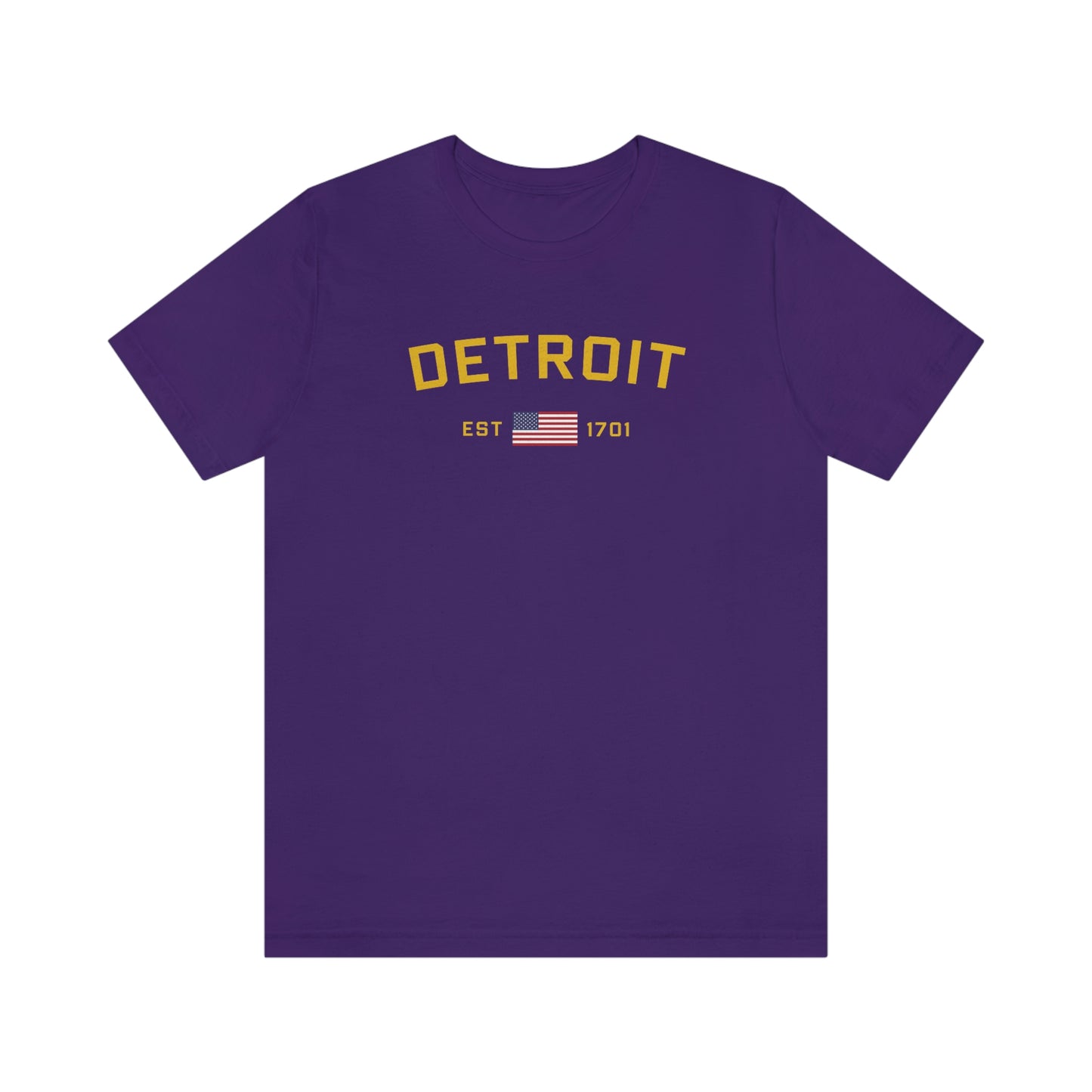 'Detroit Est 1701' T-Shirt (w/ United States Flag) | Unisex Standard Fit