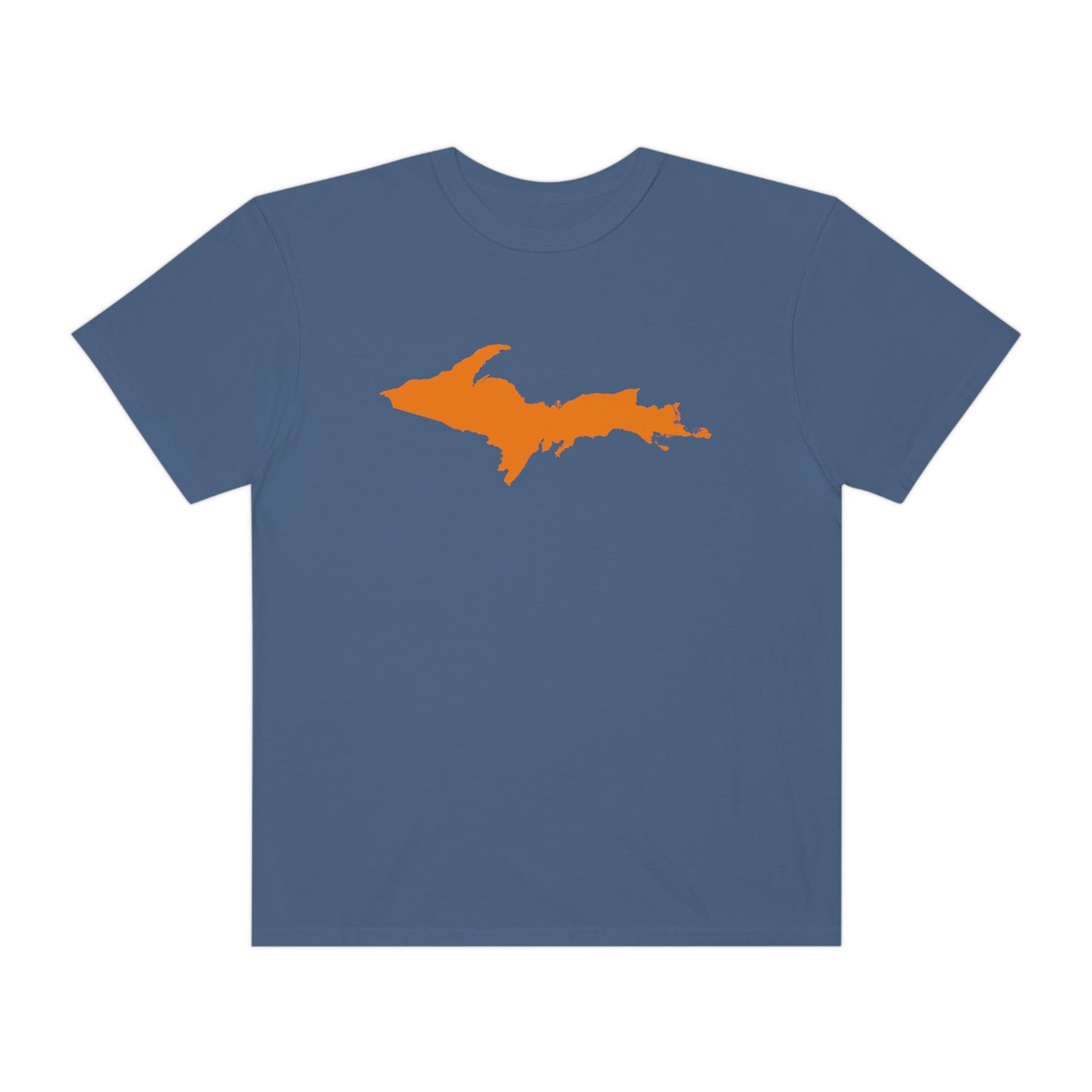 Michigan Upper Peninsula T-Shirt (w/ Orange UP Outline) | Unisex Garment-Dyed