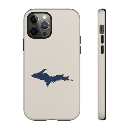 Michigan Upper Peninsula Tough Phone Case (Canvas Color w/ UP Outline) | Apple iPhone