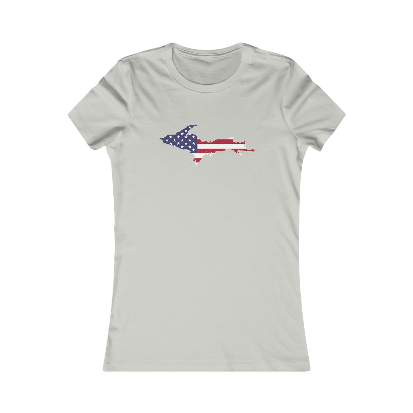 Michigan Upper Peninsula T-Shirt (w/ UP USA Flag Outline) | Women's Slim Fit