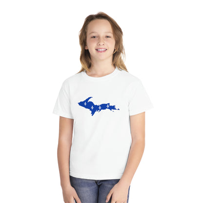 Michigan Upper Peninsula T-Shirt (w/ UP Quebec Flag Outline) | Youth Garment-Dyed