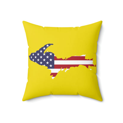 Michigan Upper Peninsula Accent Pillow (w/ UP USA Flag Outline) | Gadsden Yellow