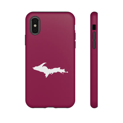 Michigan Upper Peninsula Tough Phone Case (Ruby Red w/ UP Outline) | Apple iPhone