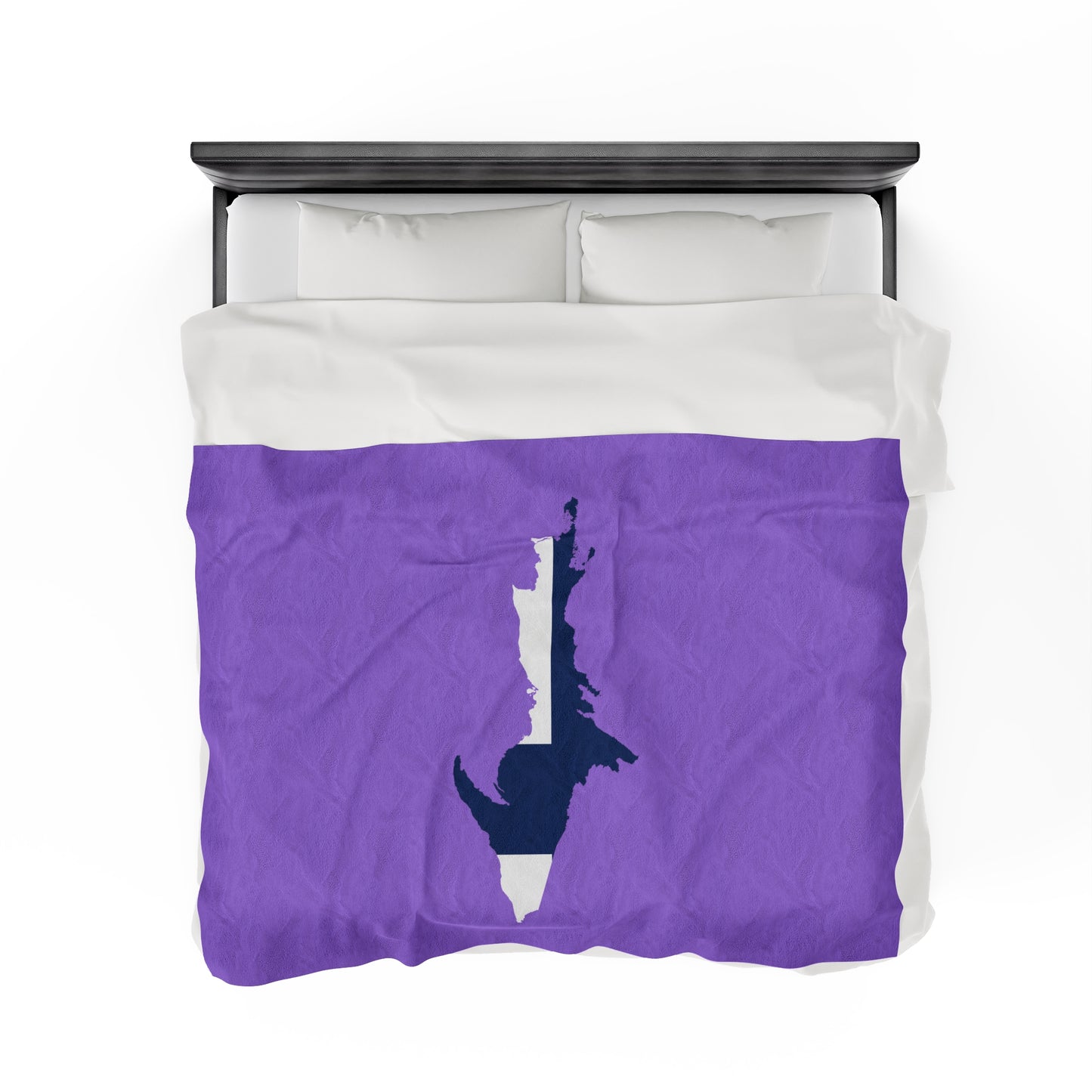 Michigan Upper Peninsula Plush Blanket (w/ UP Finland Flag Outline) | Lavender