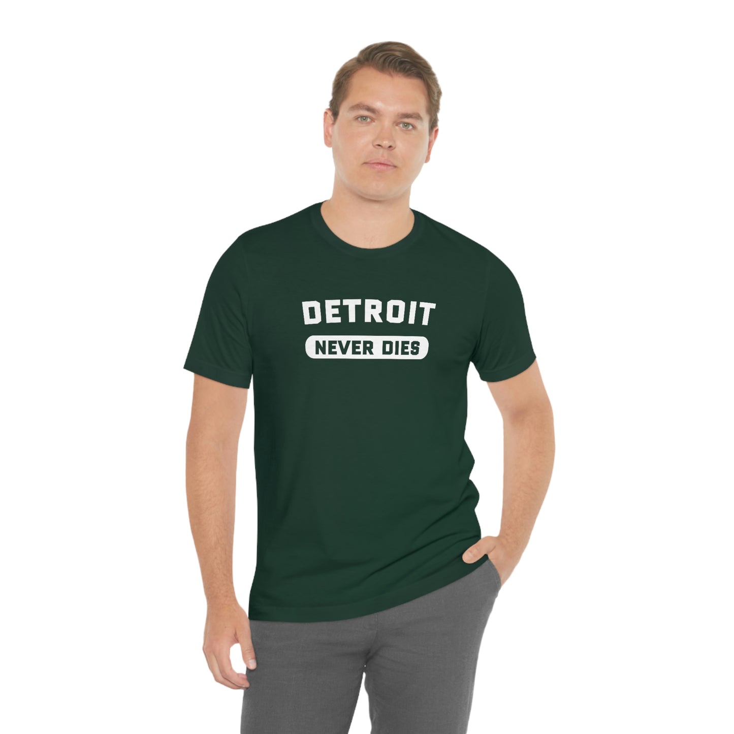 'Detroit Never Dies' T-Shirt | Unisex Standard Fit