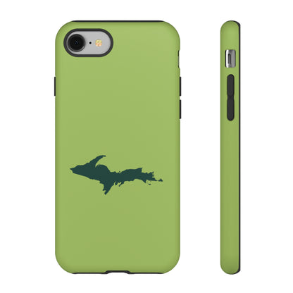 Michigan Upper Peninsula Tough Phone Case (Gooseberry Green w/ Green UP Outline) | Apple iPhone