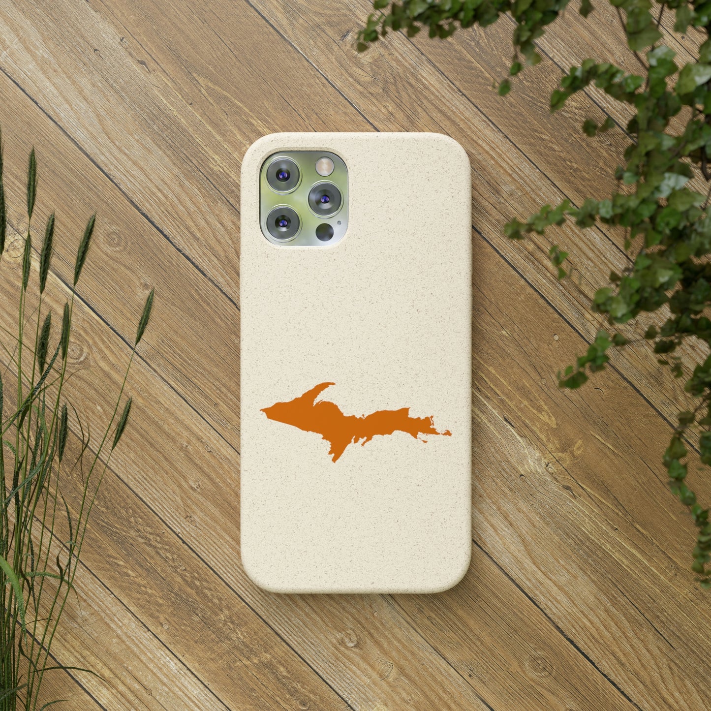 Michigan Upper Peninsula Biodegradable Phone Cases (w/ Orange UP Outline) | Apple iPhone