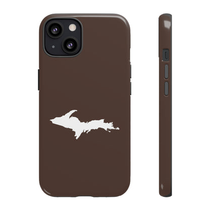 Michigan Upper Peninsula Tough Phone Case (Hickory Color w/ UP Outline) | Apple iPhone