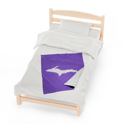 Michigan Upper Peninsula Plush Blanket (w/ UP Outline) | Lavender