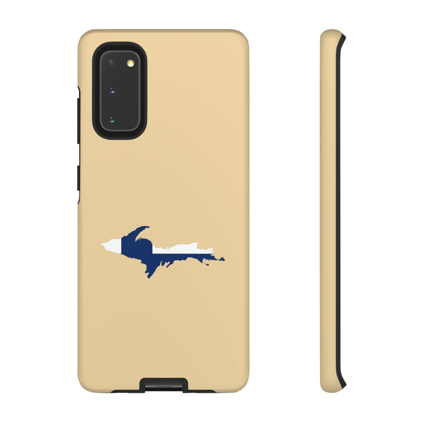 Michigan Upper Peninsula Tough Phone Case (Maple Color w/ UP Finland Flag Outline) | Samsung & Pixel Android