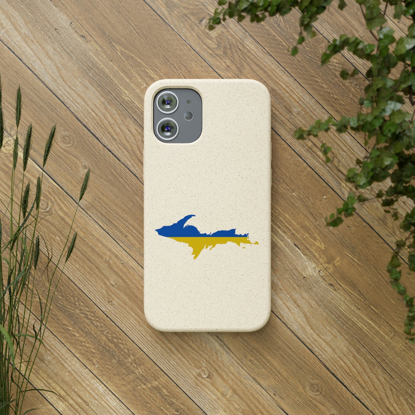 Michigan Upper Peninsula Biodegradable Phone Cases (w/ UP Ukraine Flag Outline) | Apple iPhone