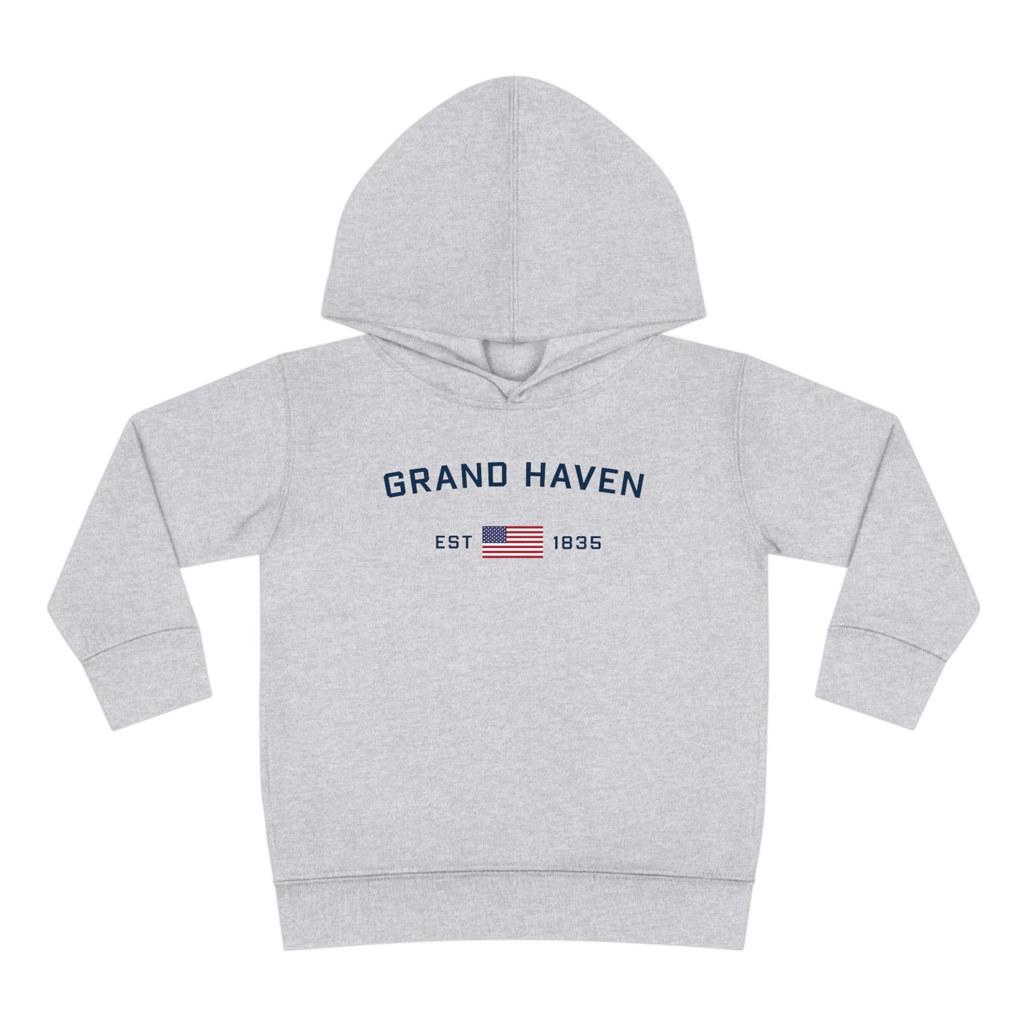 'Grand Haven EST 1835' Hoodie (w/USA Flag Outline) | Unisex Toddler