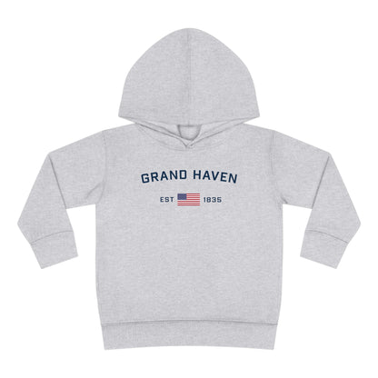 'Grand Haven EST 1835' Hoodie (w/USA Flag Outline) | Unisex Toddler