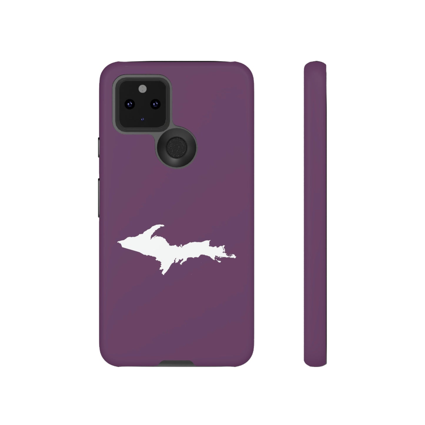 Michigan Upper Peninsula Tough Phone Case (Plum w/ UP Outline) | Samsung & Pixel Android