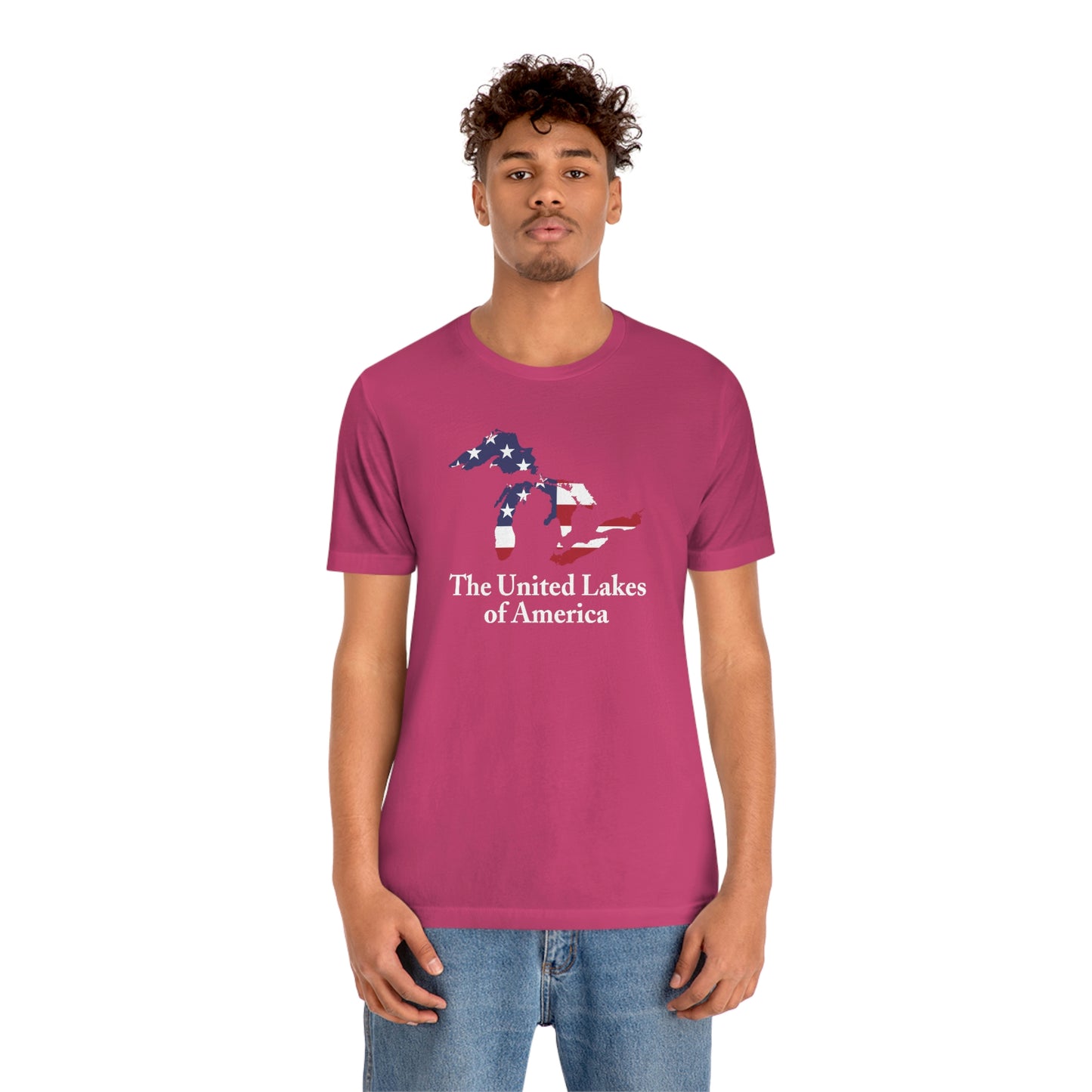 'The United Lakes of America' T-Shirt (w/ Great Lakes USA Flag Outline) | Unisex Standard Fit