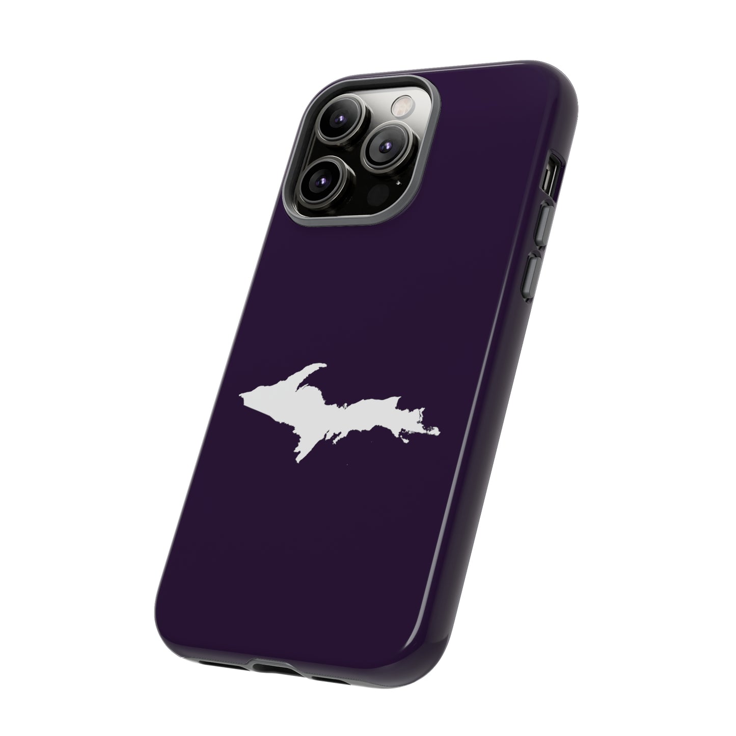 Michigan Upper Peninsula Tough Phone Case (Blackcurrant w/ UP Outline) | Apple iPhone