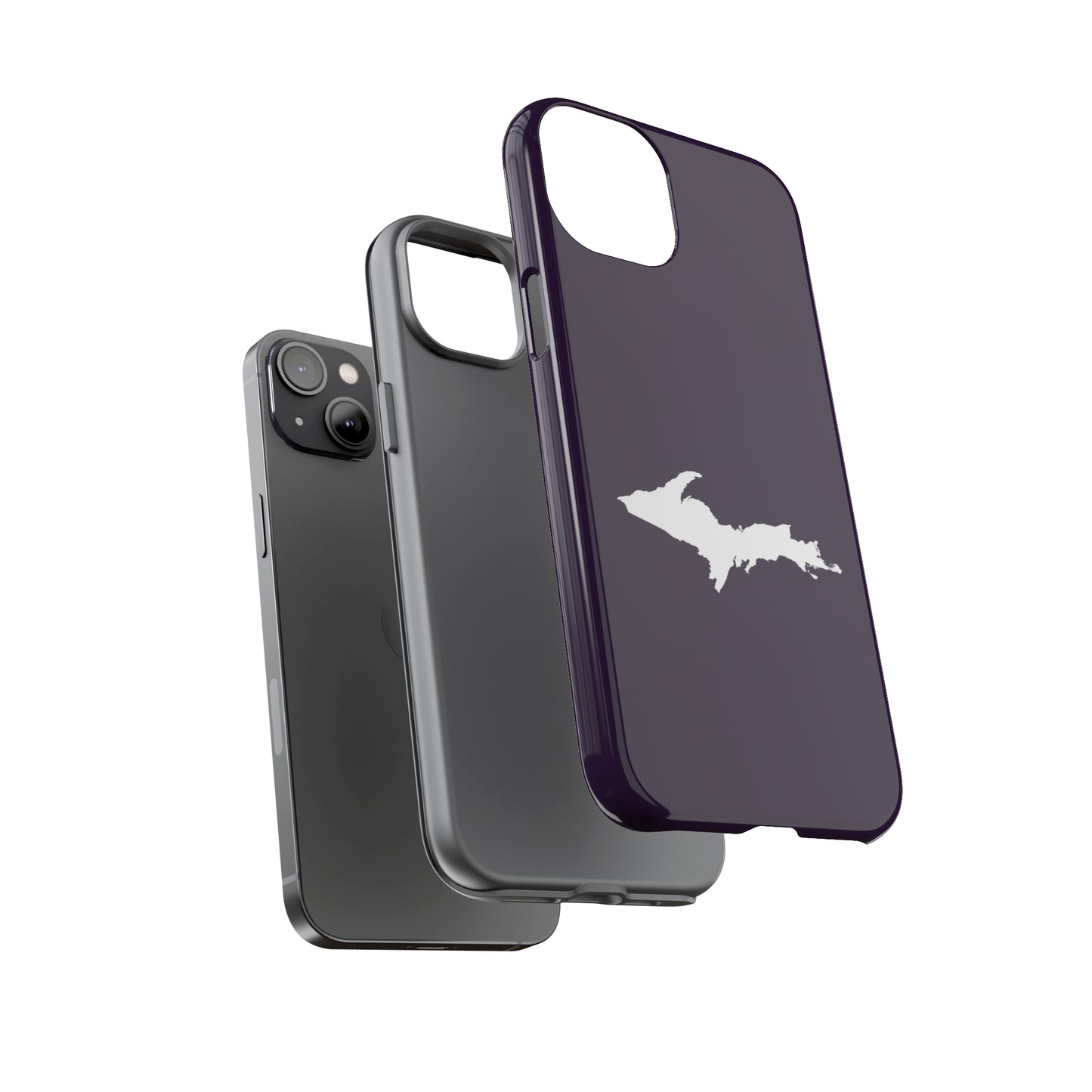 Michigan Upper Peninsula Tough Phone Case (Blackcurrant w/ UP Outline) | Apple iPhone