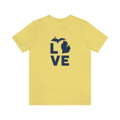 Michigan 'Love' T-Shirt (Geometric Sans Font) | Unisex Standard Fit