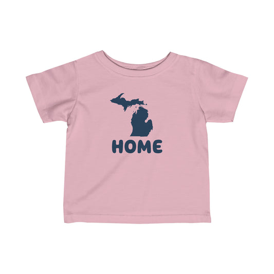 Michigan 'Home' T-Shirt (Rounded Children's Font) |  Infant Short Sleeve