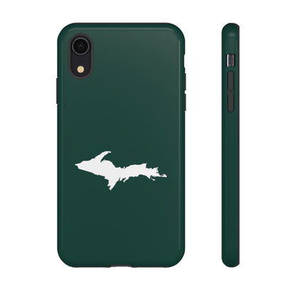 Michigan Upper Peninsula Tough Phone Case (Green w/ UP Outline) | Apple iPhone