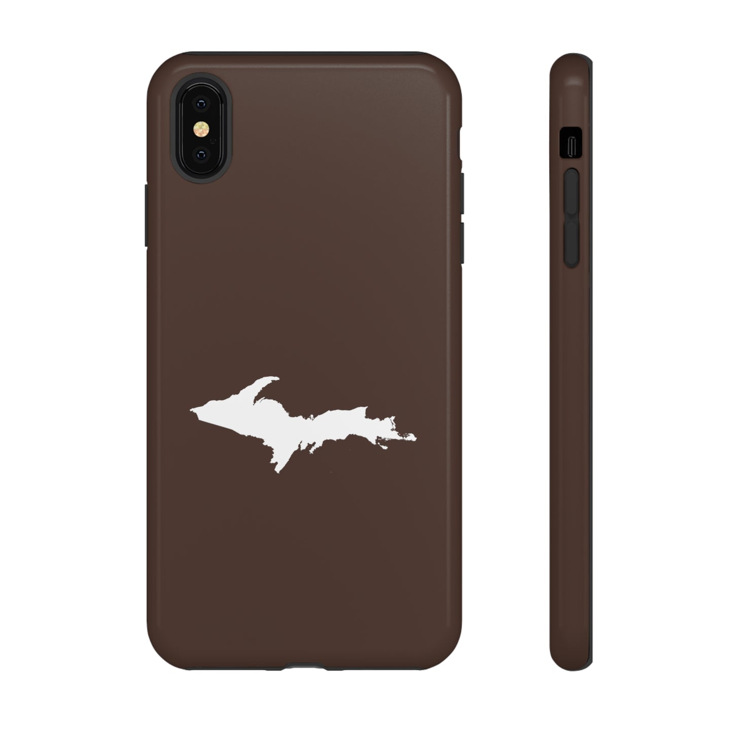 Michigan Upper Peninsula Tough Phone Case (Hickory Color w/ UP Outline) | Apple iPhone