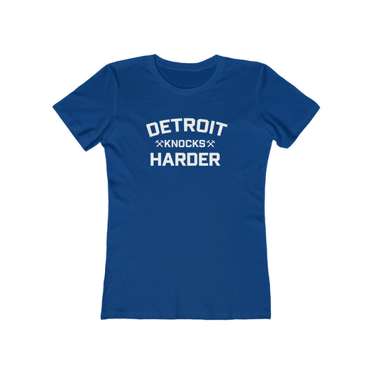 'Detroit Knocks Harder' T-Shirt | Women's Boyfriend Cut