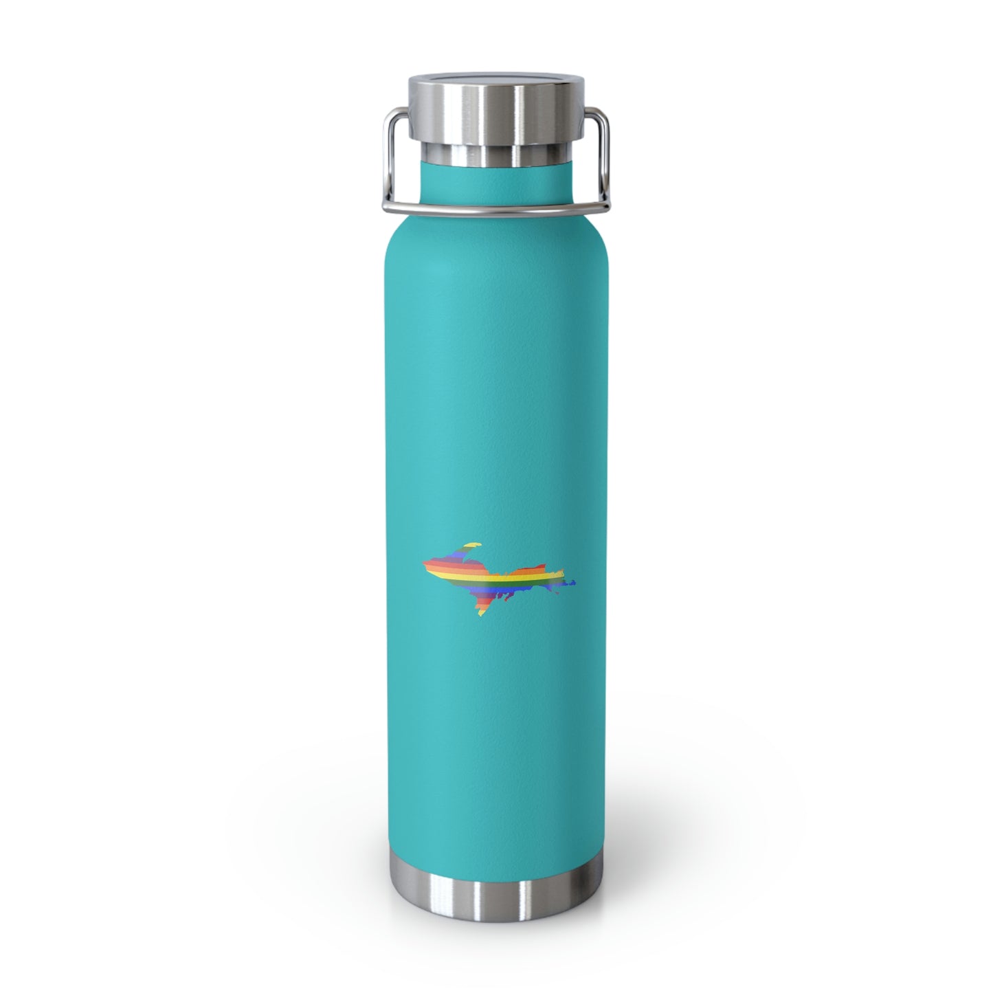 Michigan Upper Peninsula Water Bottle (w/ UP Pride Flag Outline) | Copper Vacuum Insulated - 22oz