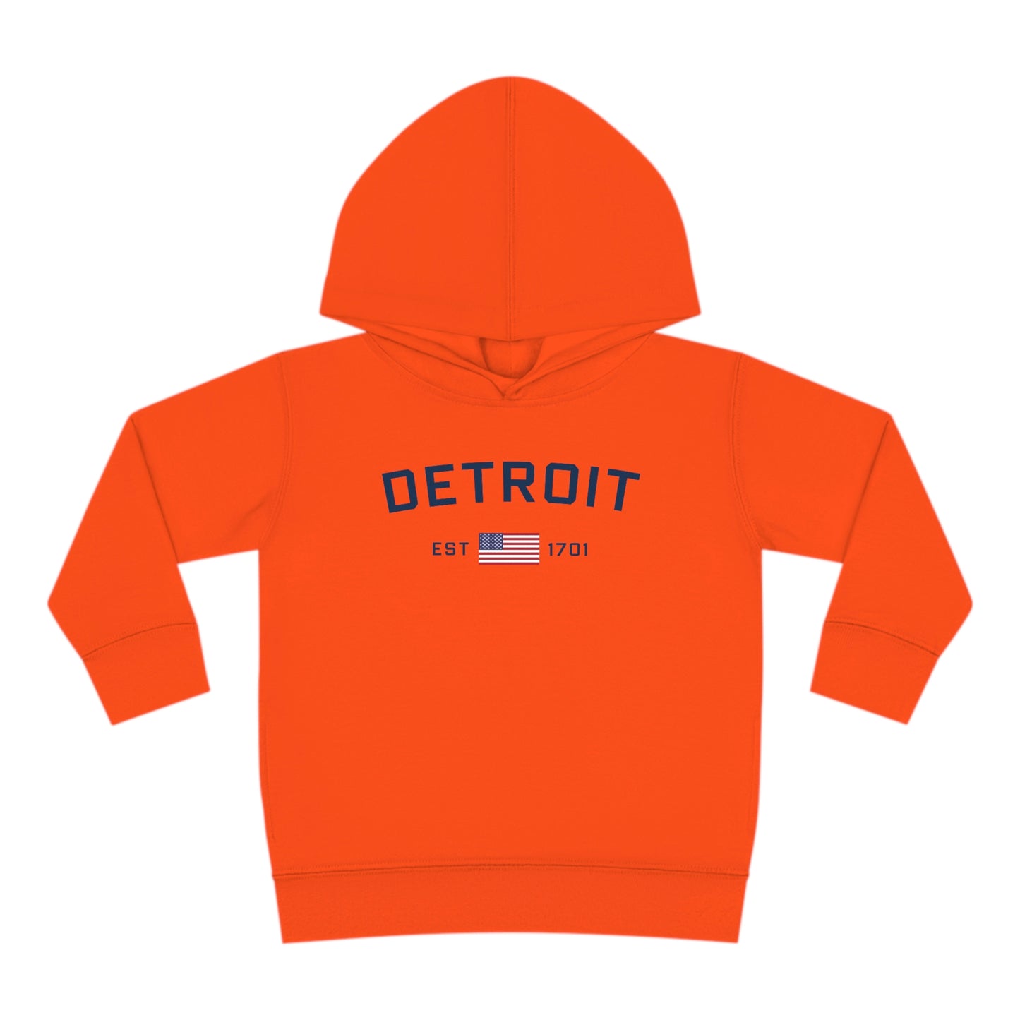 'Detroit EST 1701' Hoodie (w/USA Flag Outline) | Unisex Toddler