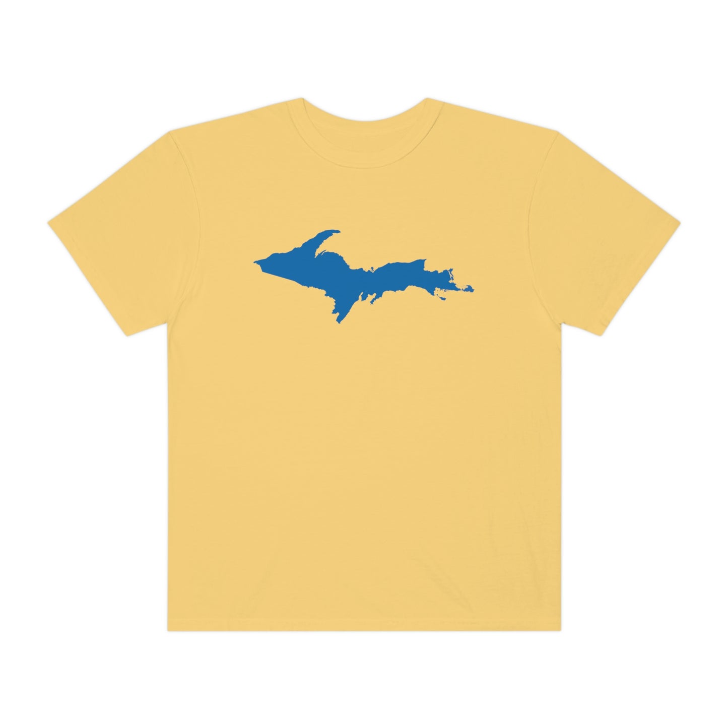 Michigan Upper Peninsula T-Shirt (w/ Azure UP Outline) | Unisex Garment-Dyed