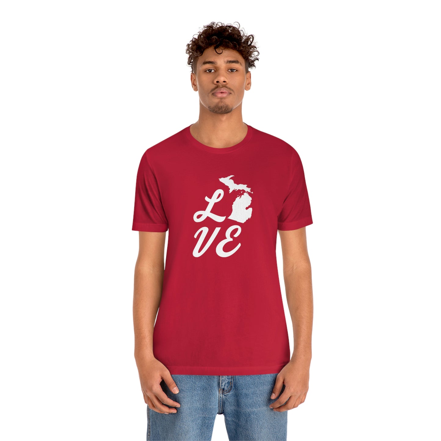 Michigan 'Love' T-Shirt (Retro Script Font) | Unisex Standard Fit