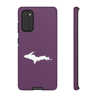 Michigan Upper Peninsula Tough Phone Case (Plum w/ UP Outline) | Samsung & Pixel Android