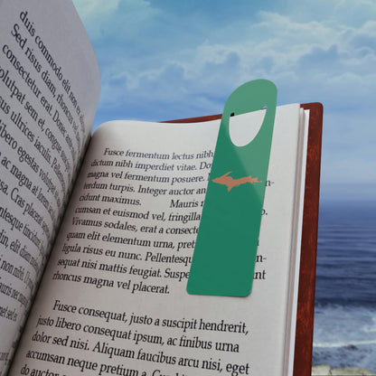 Michigan Upper Peninsula Metal Bookmark (w/ Copper UP Outline) | Emerald