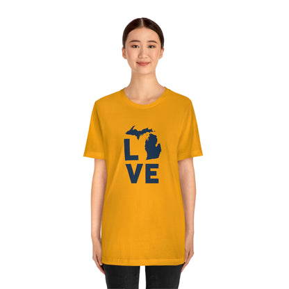 Michigan 'Love' T-Shirt (Geometric Sans Font) | Unisex Standard Fit