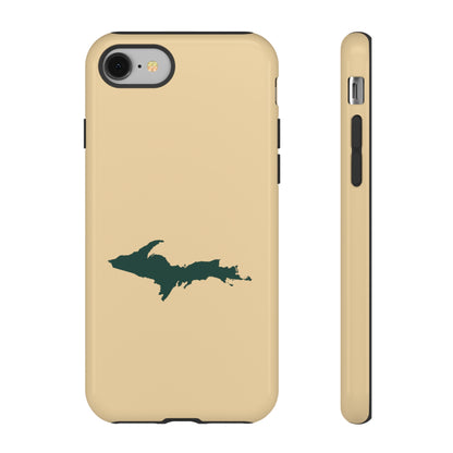 Michigan Upper Peninsula Tough Phone Case (Maple Color w/ Green UP Outline) | Apple iPhone