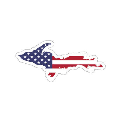 Michigan Upper Peninsula Die Cut Stickers (w/ UP USA Flag Outline) | Indoor/Outdoor