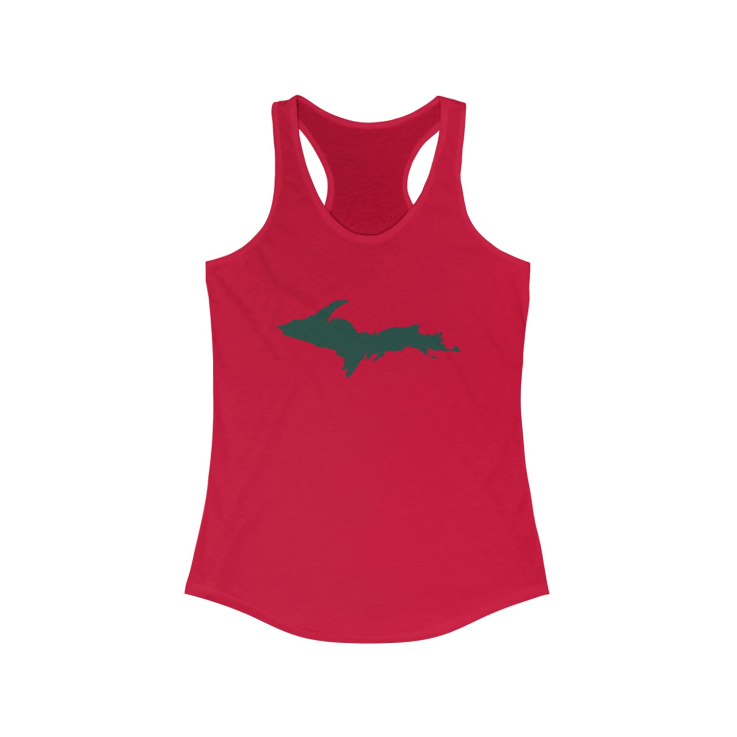 Michigan Upper Peninsula Tank Top (w/ Green UP Outline) | Women's Racerback