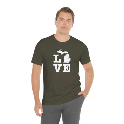 Michigan 'Love' T-Shirt (Typewriter Font) | Unisex Standard Fit