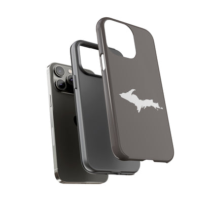 Michigan Upper Peninsula Tough Phone Case (Warren Tank Grey w/ UP Outline) | Apple iPhone