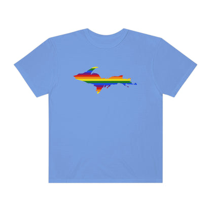 Michigan Upper Peninsula T-Shirt (w/ UP Pride Flag Outline) | Unisex Garment-Dyed