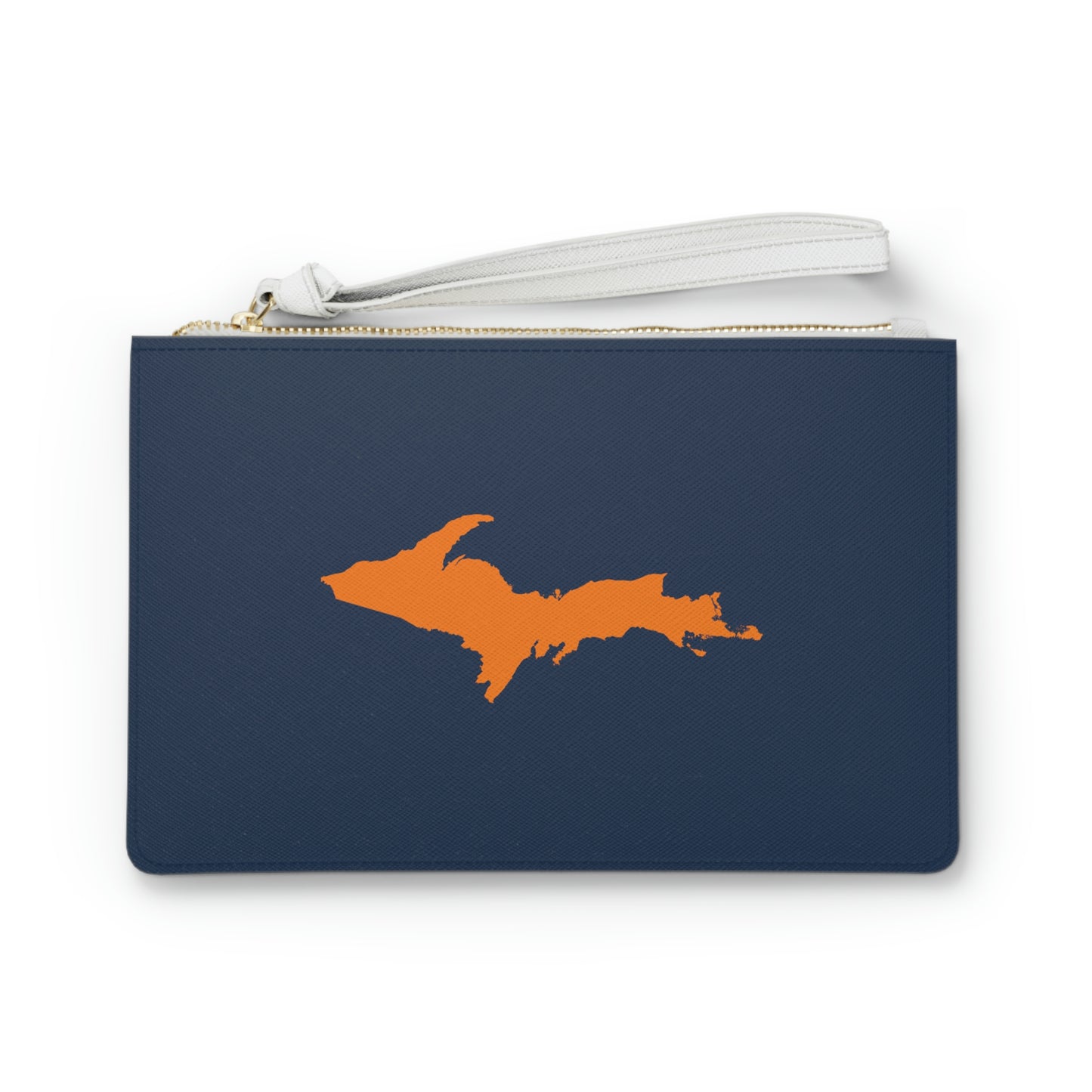 Michigan Upper Peninsula Clutch Bag (Navy w/ Orange UP Outline)