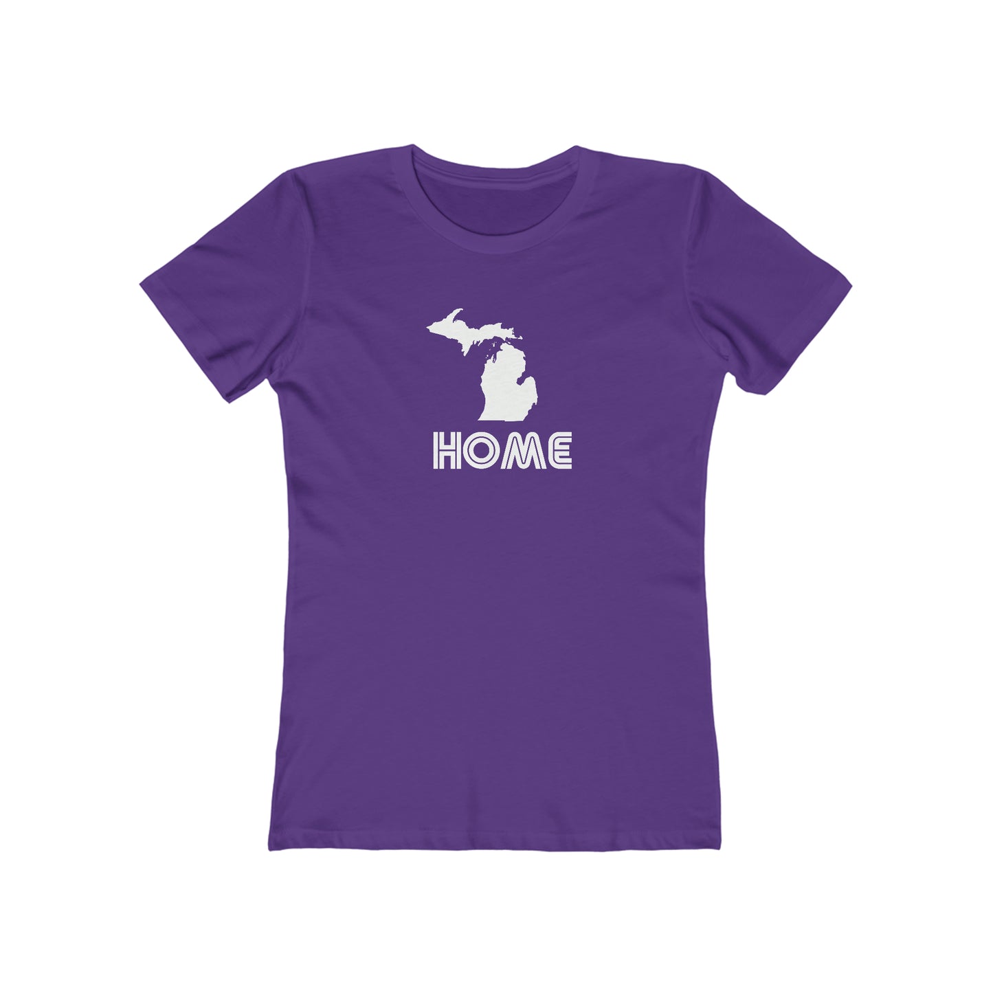 Michigan 'Home' T-Shirt (1970s Audiophile Font) | Women's Boyfriend Cut