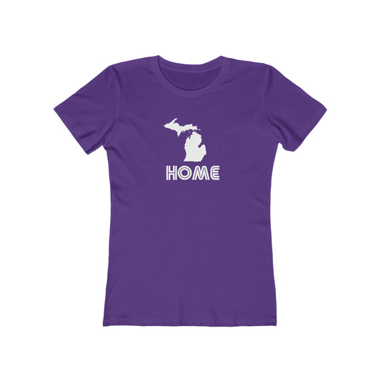 Michigan 'Home' T-Shirt (1970s Audiophile Font) | Women's Boyfriend Cut