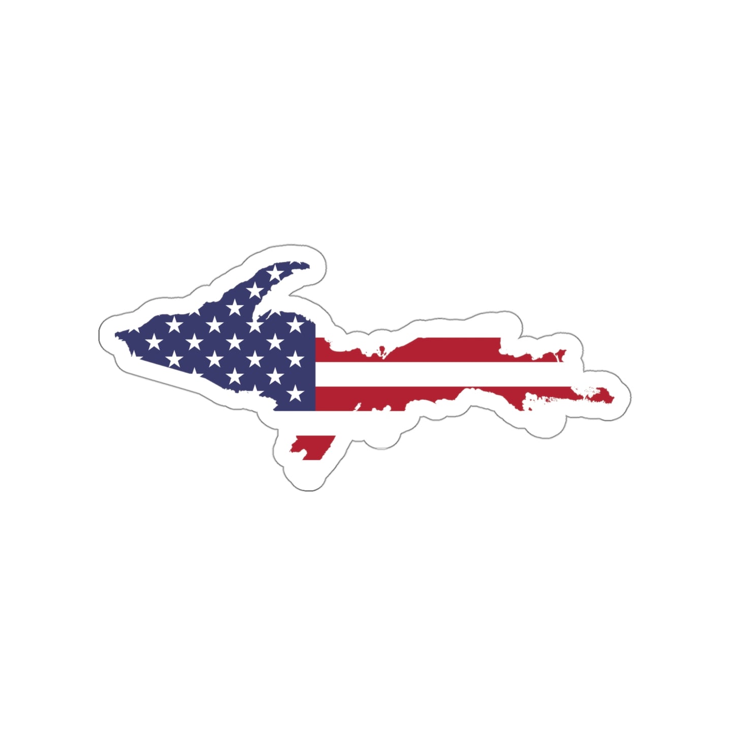 Michigan Upper Peninsula Die Cut Stickers (w/ UP USA Flag Outline) | Indoor/Outdoor