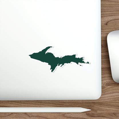 Michigan Upper Peninsula Die Cut Stickers (w/ Green UP Outline) | Indoor/Outdoor