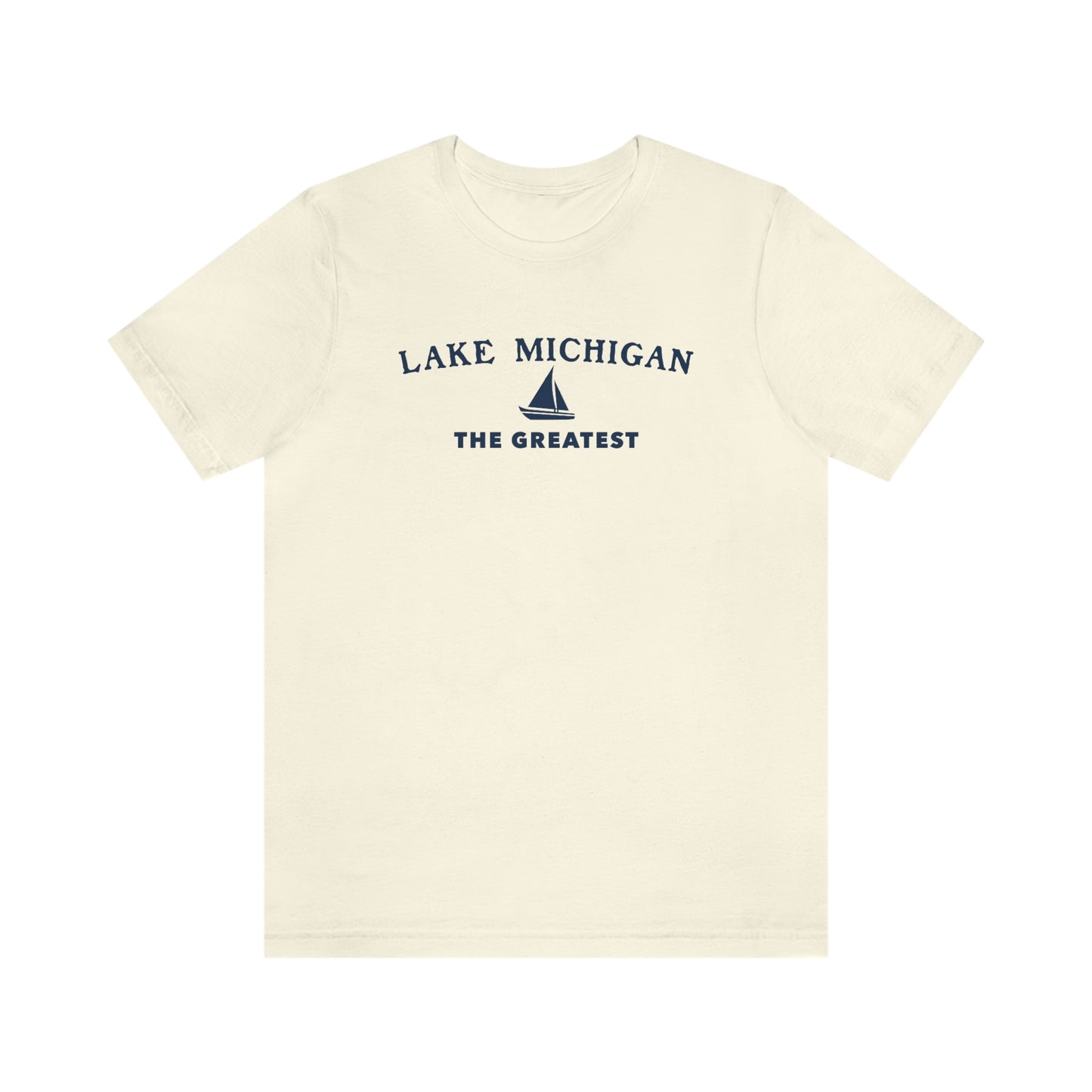 'Lake Michigan The Greatest' T-Shirt (w/Sailboat Outline) | Unisex Standard Fit