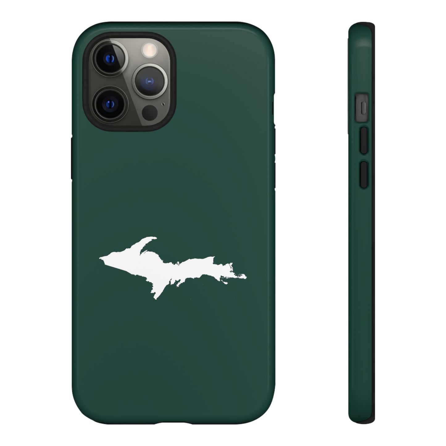 Michigan Upper Peninsula Tough Phone Case (Green w/ UP Outline) | Apple iPhone