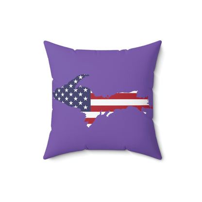 Michigan Upper Peninsula Accent Pillow (w/ UP USA Flag Outline) | Lake Iris