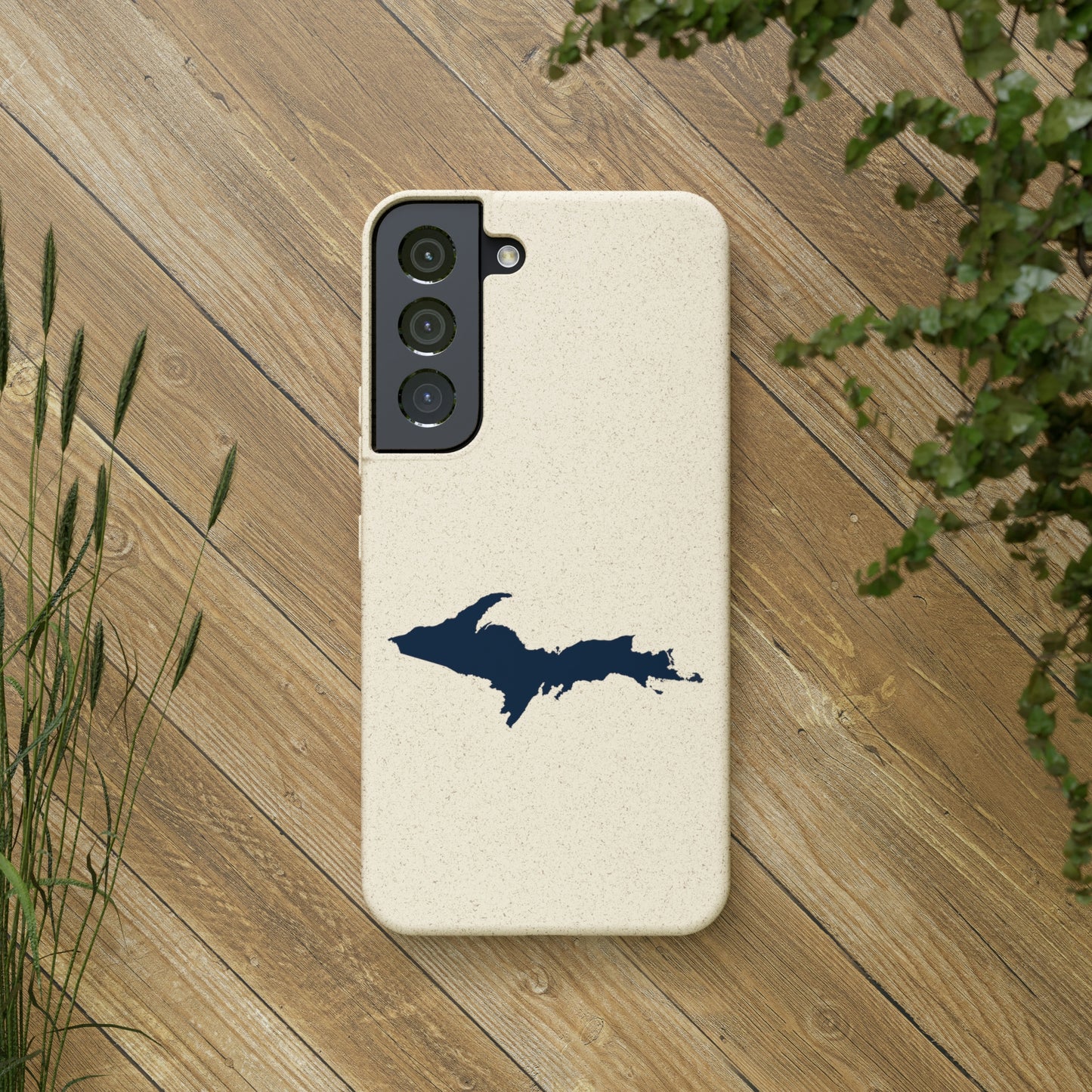 Michigan Upper Peninsula Biodegradable Phone Cases (w/ Navy UP Outline) | Samsung Android