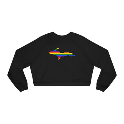 Michigan Upper Peninsula Sweatshirt (w/ UP Pride Flag Outline) | Cropped Mid-Length